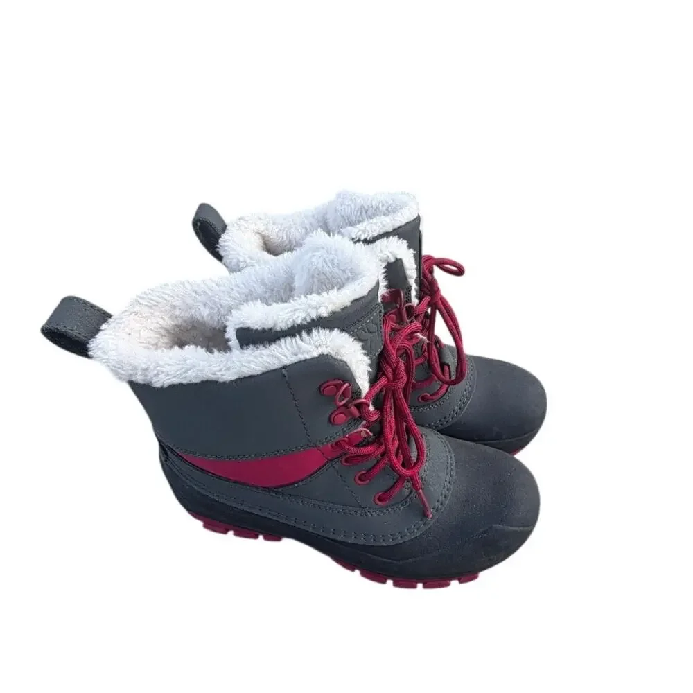 All in Motion Girl's Snow Boots - Gray/Magenta - Size 4 (youth)